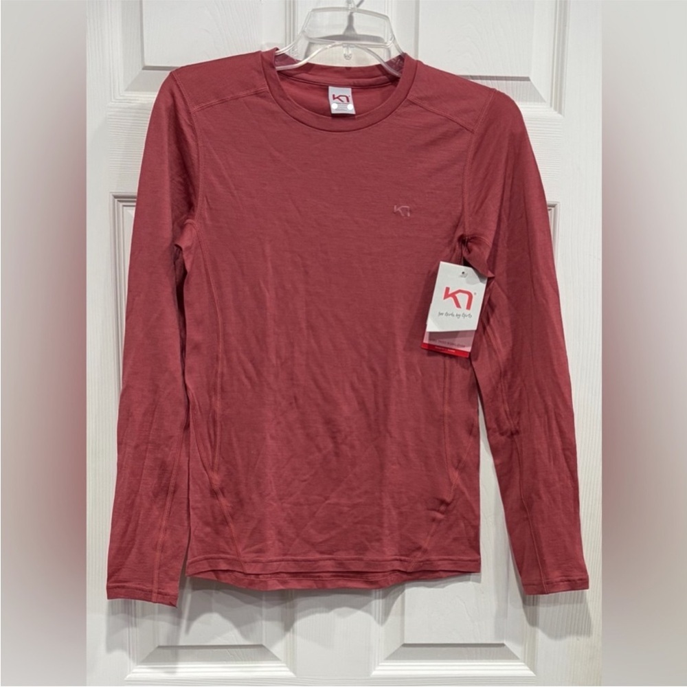 Kari Traa Women's XL Lucie Long-Sleeve Top Pink NWT 100% Wool Base Layer Ski
